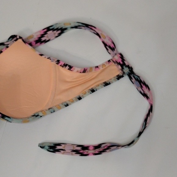 Victoria’s Secret Colorful Geometric Bikini Top Halter Padded Bra Bikini Top 34C - Picture 4 of 5